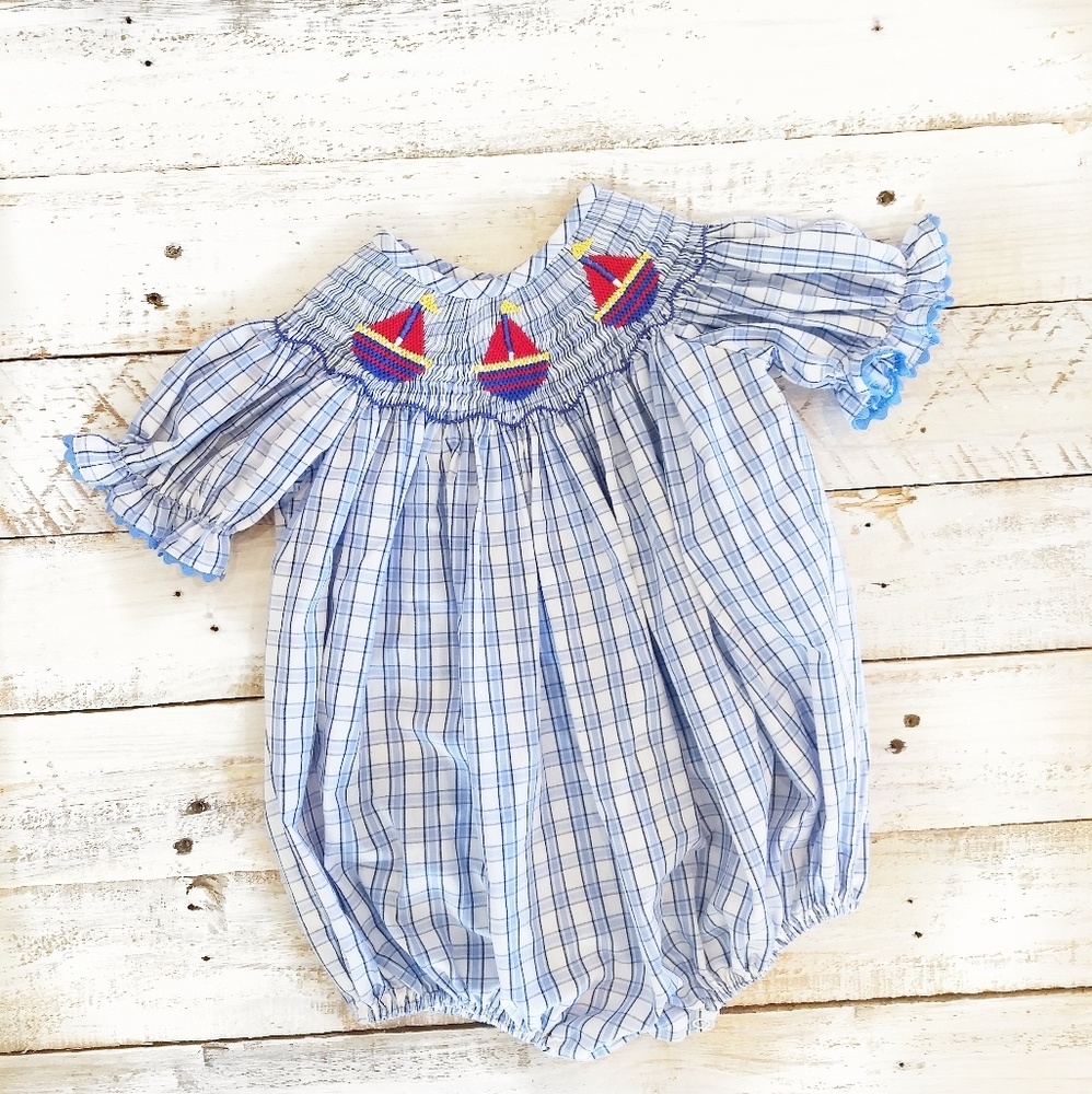 Castles and Crowns Sailboat Smocked Bubble